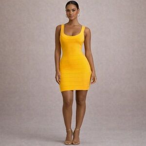 Golden Sculpt Mini Dress ✨